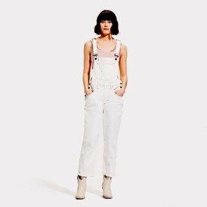 Wrangler Straight Leg Overalls | Bone White | Size S
